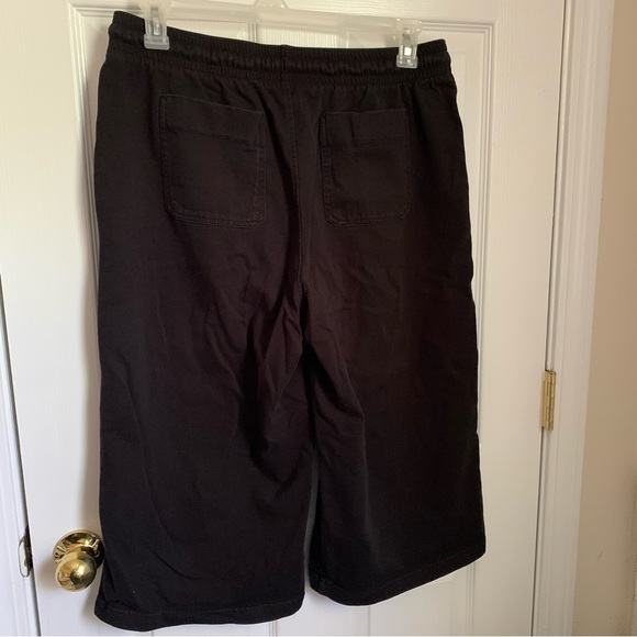 Terra & Sky 0X drawstring waist wide leg capri w/side slash pockets & bk - Picture 2 of 3